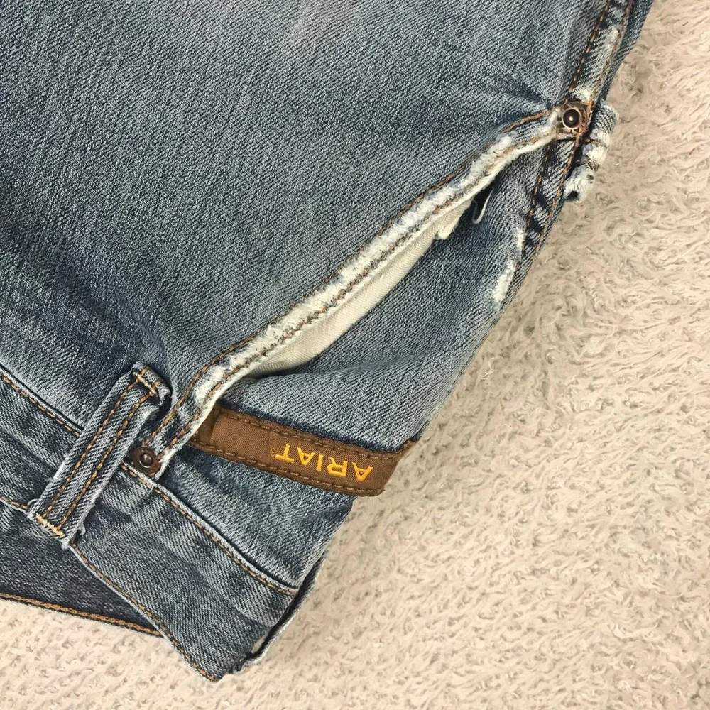 Ariat Rebar Jeans Mens 35 (36x33) Distressed M4 Low Rise‎ Boot Western Workwear